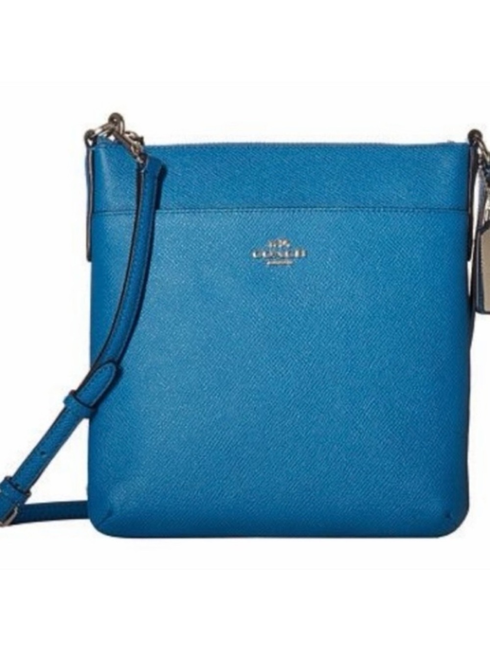 Coach Textured Crossbody Bag in Teal Blue